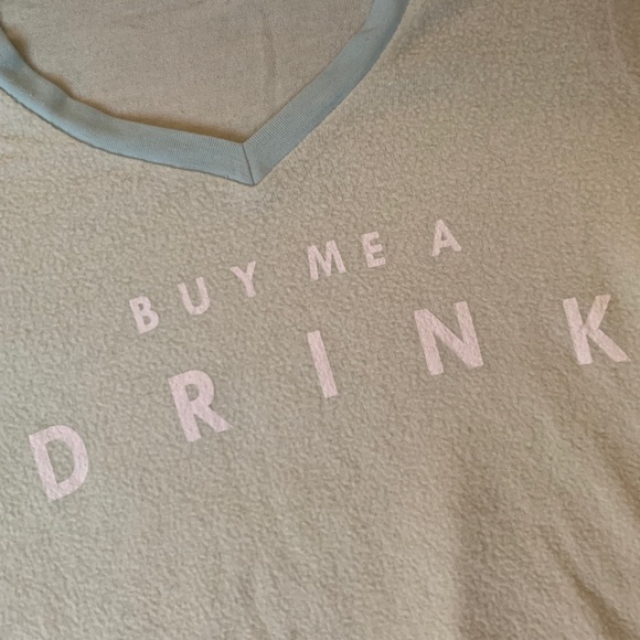 🍸 Wildfox Buy Me a Drink V-Neck Sweatshirt - Picture 2 of 2
